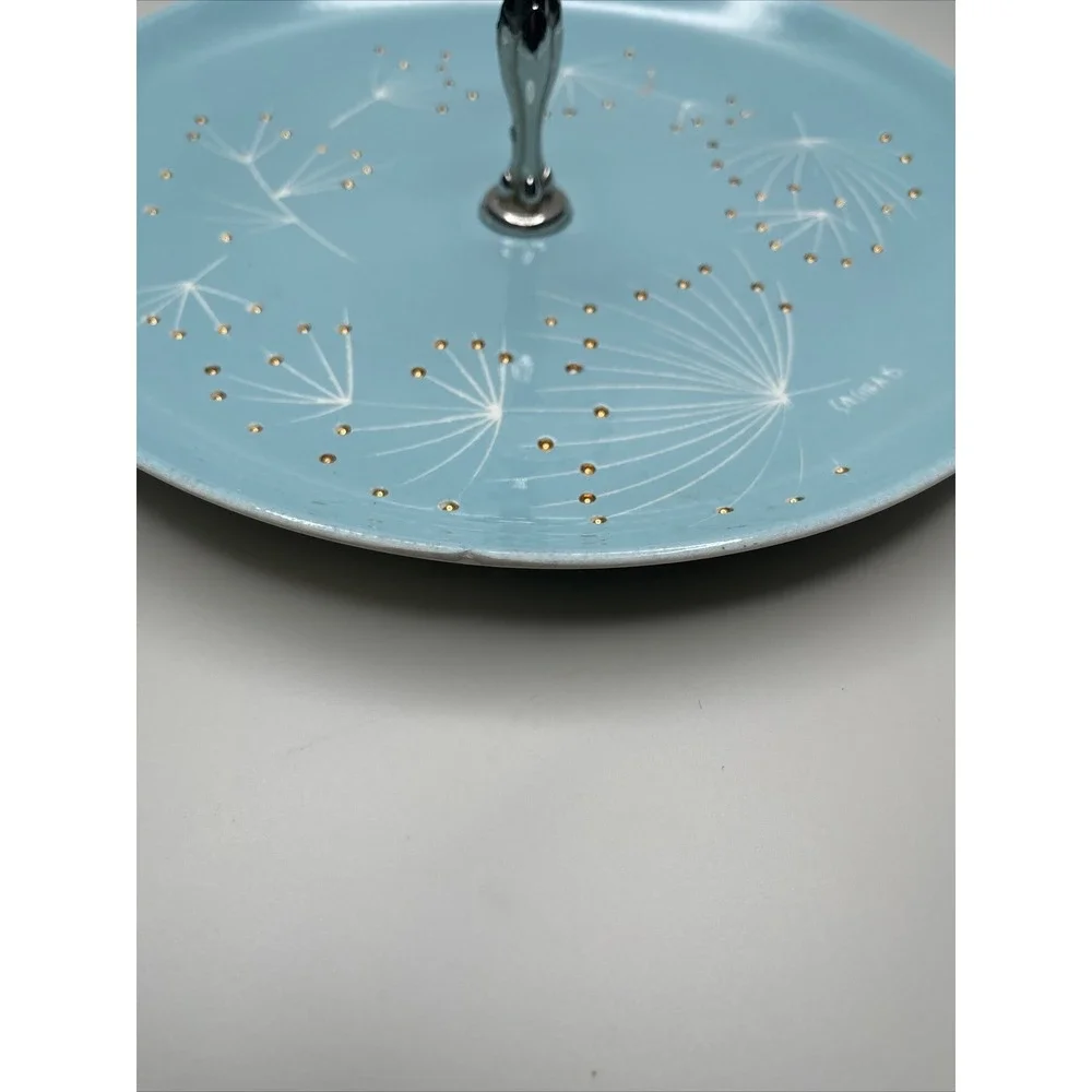 Vintage MCM Sascha Brastoff Zephyr Serving Tidbit Tray‎ Turquoise Aqua